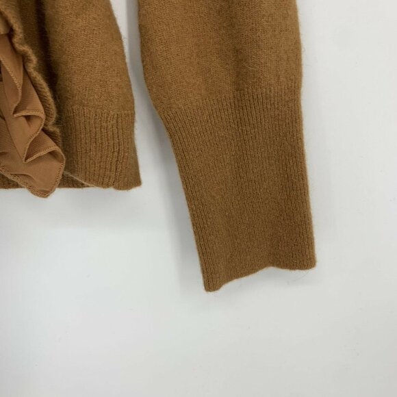 Sarah Spencer Lambswool Angora Open Cardigan Womens Size Medium Ruffle Sweater - Picture 5 of 11